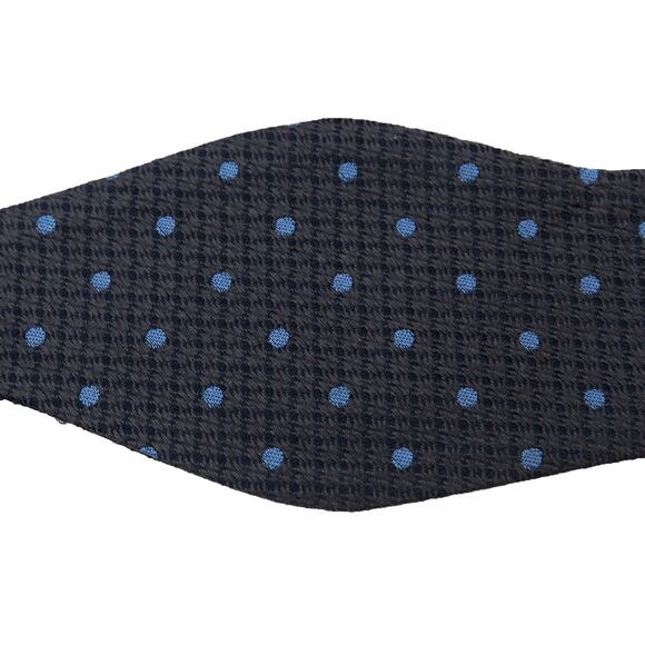 Daniel Cremieux Gray Polka Dot 100% Silk Self Tie Bow Tie Bowtie - Picture 4 of 8